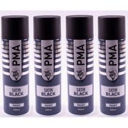 4 X Autotek Satin Black Paint Spray Aerosol 500Ml High Coverage Satin Black Autotek - Dynamic Drive