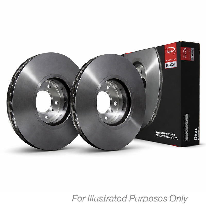 APEC Black 2 x Brake Disc Set Vented