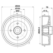 Mintex Brake Drum Assembly Rear fits Dacia Logan II 2012-2013 1.2 1.5 1.6