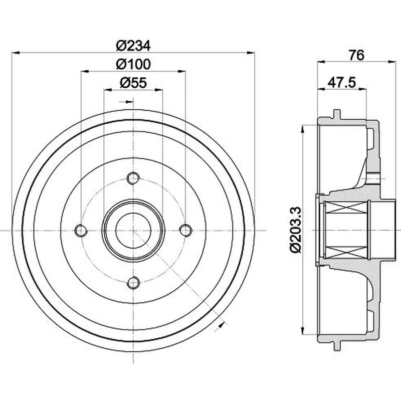 Mintex Brake Drum Assembly Rear fits Dacia Logan II 2012-2013 1.2 1.5 1.6