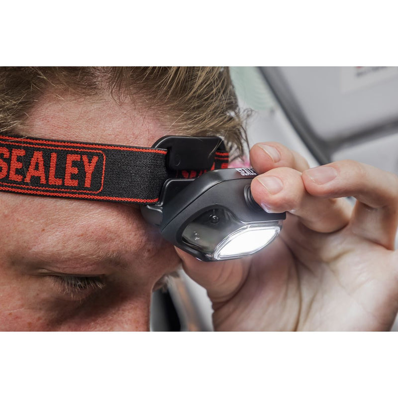 Sealey Rechargeable Head Torch with Auto-Sensor 8W COB LED HT08R Sealey - Dynamic Drive