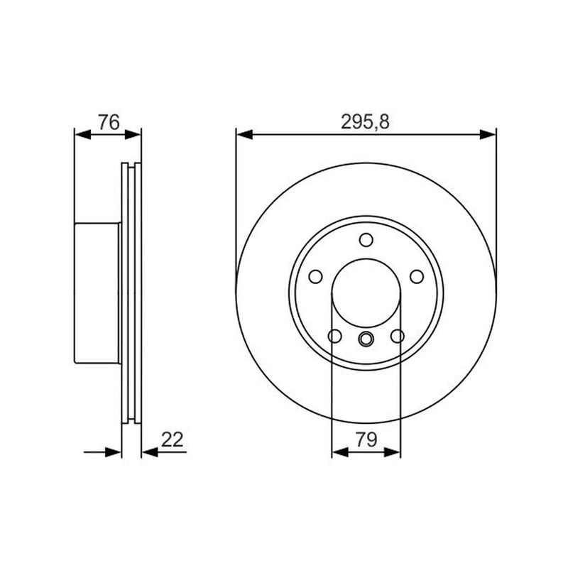Bosch 2 x Vented Brake Discs