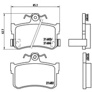 Brembo 4 x Rear Brake Pad Set fits MG Mgf 1995-2002 1.6 1.8