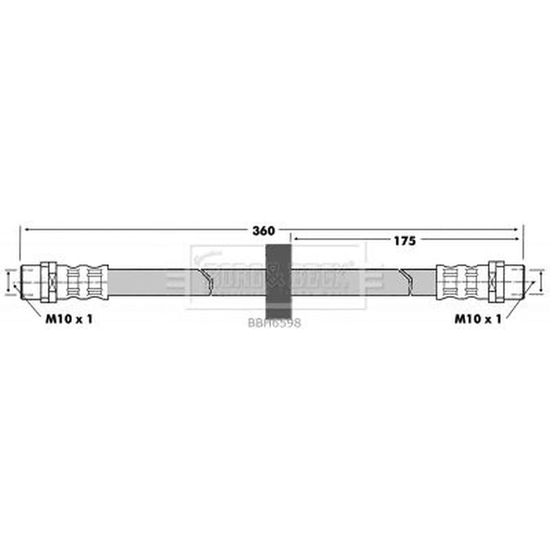 Borg & Beck Brake Hydraulic Hose Line Front Right BBH6598