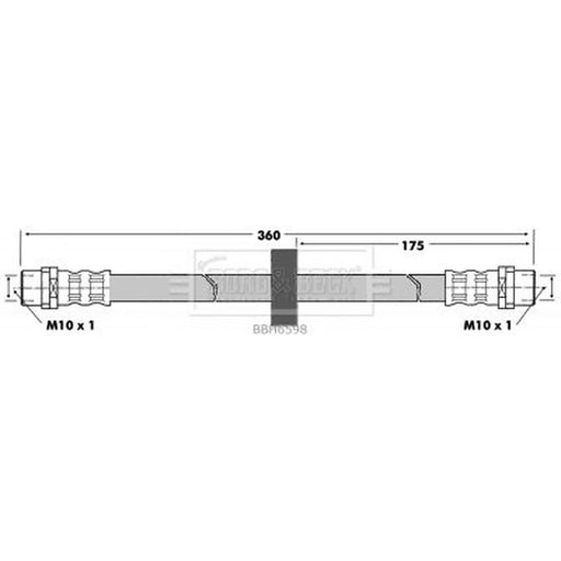 Borg & Beck Brake Hydraulic Hose Line Front Right BBH6598