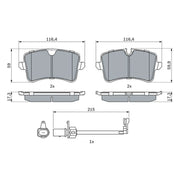 Bosch Front & Rear Pads fits Audi A7 2010-2018 1.8 2.0 2.8 3.0