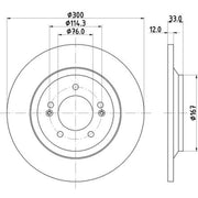 Mintex 2 x Solid Rear Brake Discs MDC2844C-x2