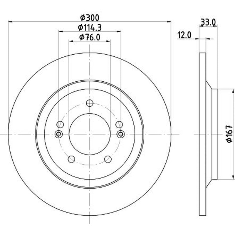 Mintex 2 x Solid Rear Brake Discs MDC2844C-x2
