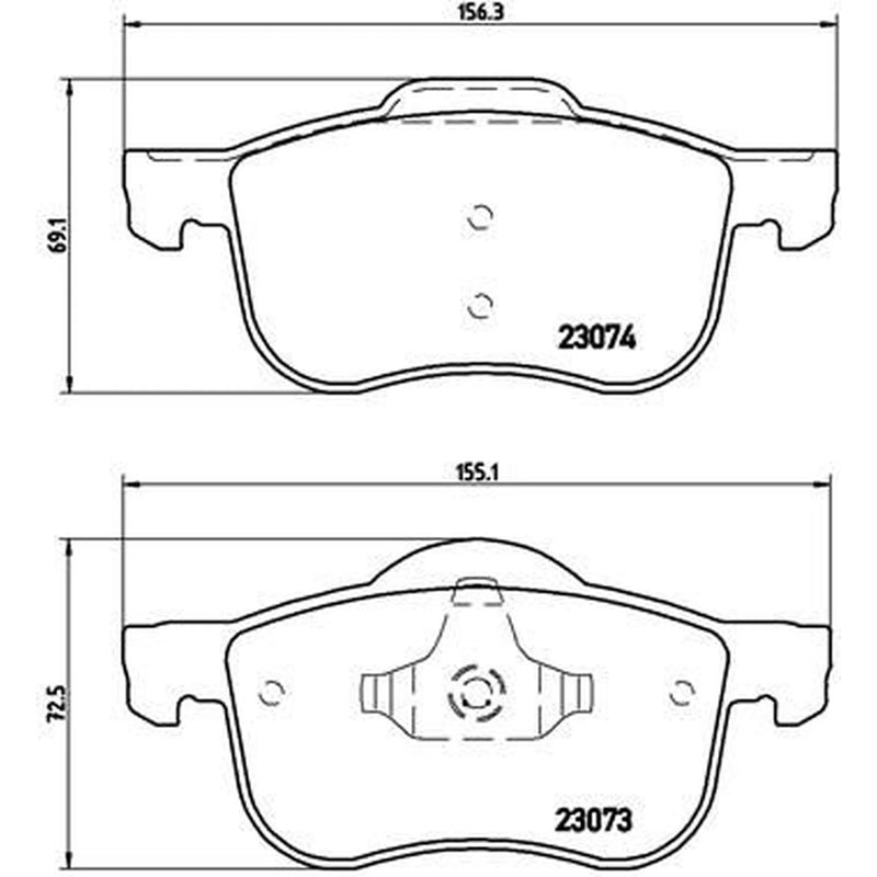 Brembo 4 x Front Brake Pad Set fits Volvo S60 I 2000-2010 2.0 2.4 2.5