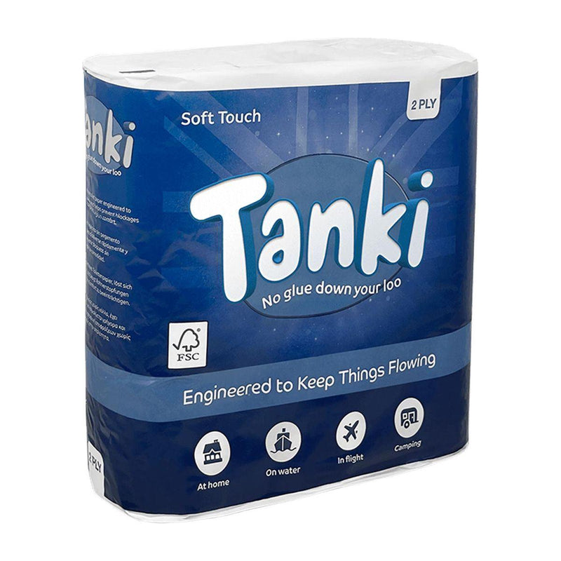Tanki Toilet Rolls 2 Ply Soft Touch (9 Roll Pack / Plastic Free) for Home or Of Tanki - Dynamic Drive
