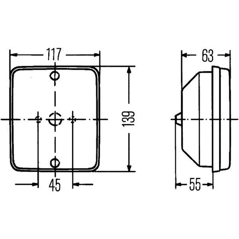 Hella Reversing Lamp Rear fits Mercedes-Benz LK/LN2 1984-1998