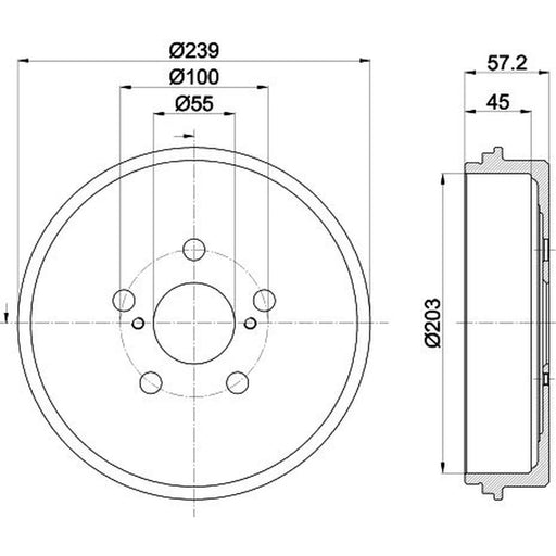 Mintex Brake Drum Assembly Rear fits Toyota Yaris 2020 on 1.0 1.5