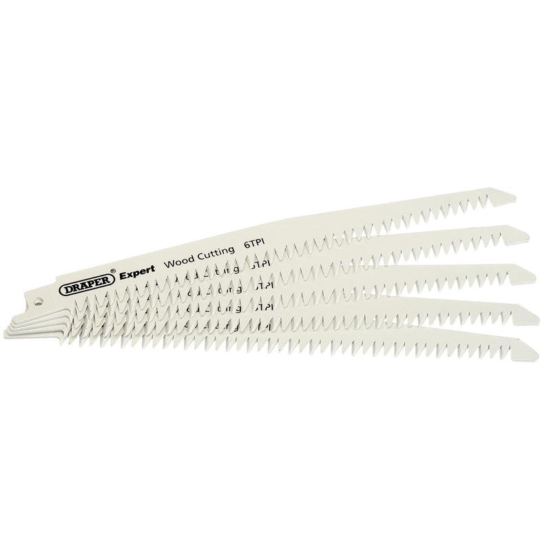 Draper Expert 300mm 6tpi Bi-Metal Reciprocating Saw Blades for Wood Cutting - Pa Draper - Dynamic Drive