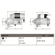 Denso Starter Motor 12V 1.1kW 10 Teeth fits Mercedes-Benz C-Class 2007-2014