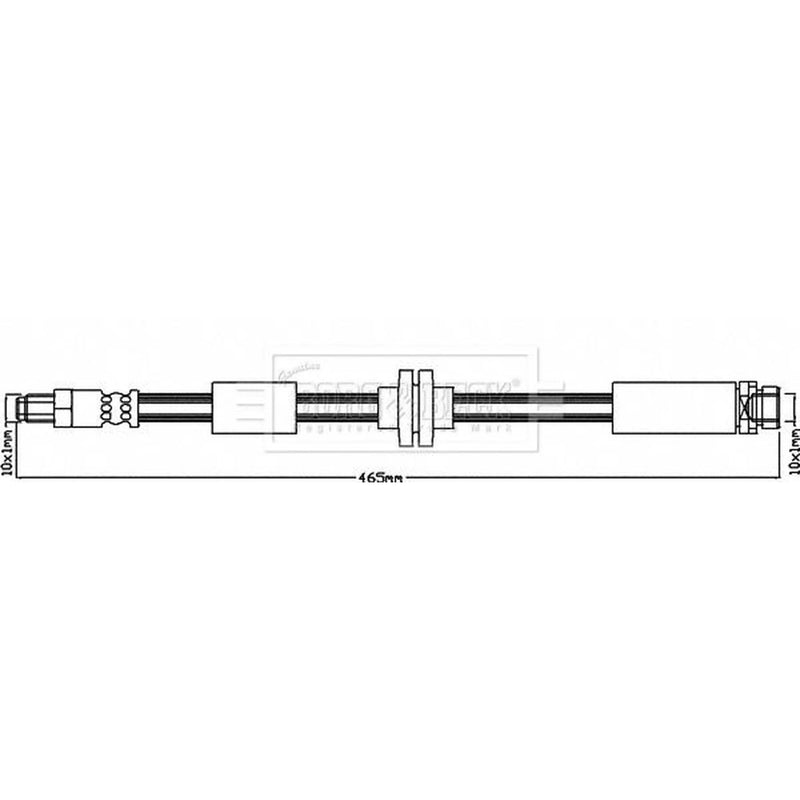 Borg & Beck Brake Hydraulic Hose Line Rear Right BBH8612