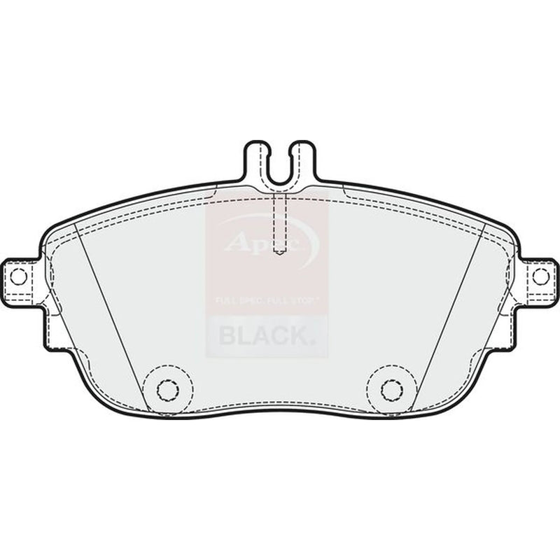 Apec Black Front Brake Pad Set fits Infiniti Q30 2015 on 1.5 1.6 2.0 2.2