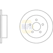 NAPA 2 x Solid Brake Discs fits Jeep Cherokee 2001-2008 2.4 2.5 2.8 3.7