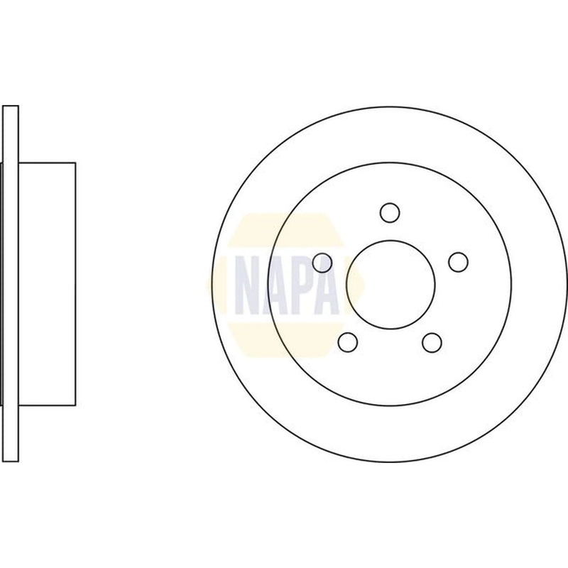 NAPA 2 x Solid Brake Discs fits Jeep Cherokee 2001-2008 2.4 2.5 2.8 3.7