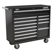 Sealey Rollcab 12 Drawer with Ball-Bearing Slides Heavy-Duty Black AP41120B Sealey - Dynamic Drive