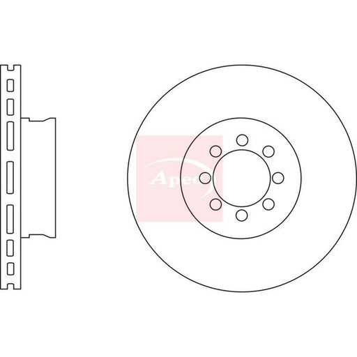 Apec 2 x Vented Brake Discs fits Mercedes-Benz Sprinter 5-T Platform 2001-2006