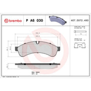Brembo 4 x Rear Brake Pad Set fits Iveco Daily IV 2006-2011
