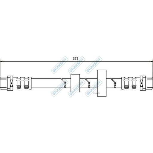 Apec Brake Hydraulic Hose Line Front fits VW Transporter Platform 1992-2003 1.9