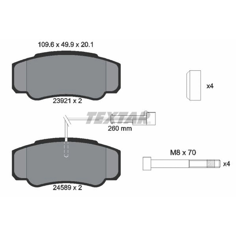 Textar Rear Brake Pad Set 2392103