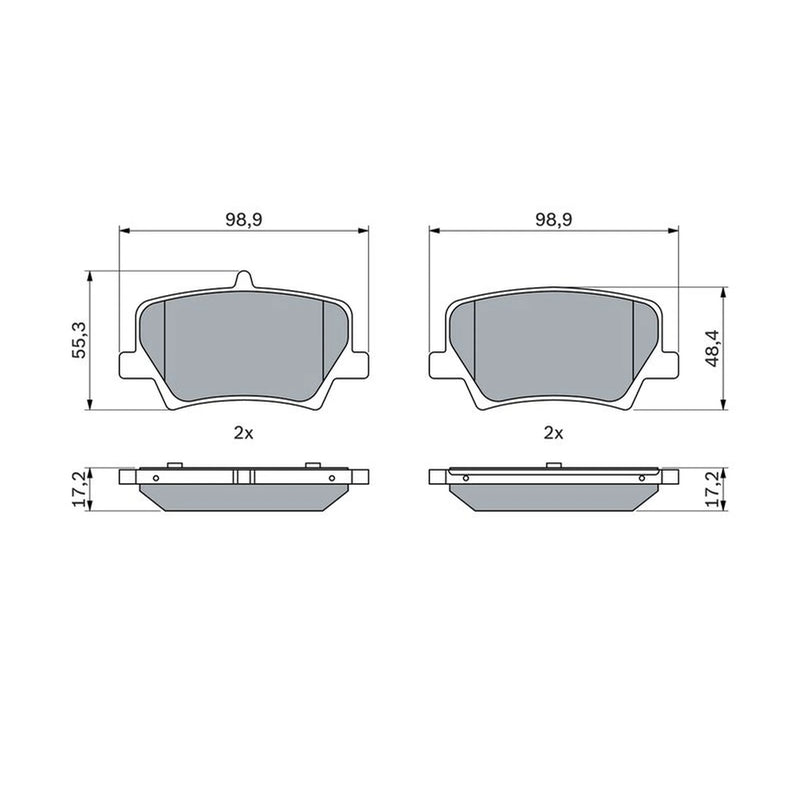 Bosch Front & Rear Pads fits Volvo XC40 2017-2023