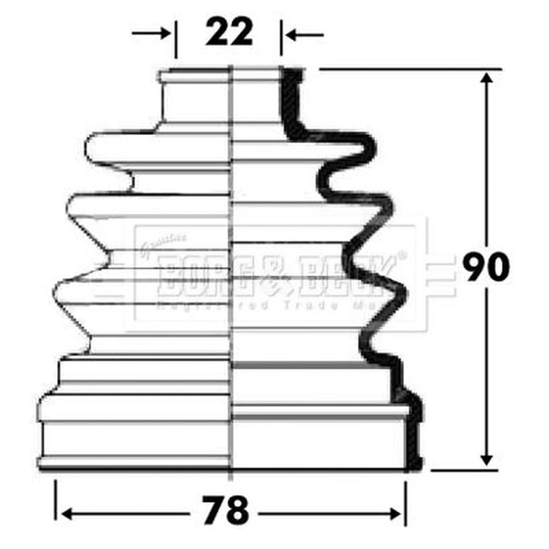 Borg & Beck Drive Shaft Bellow Kit Wheel Side BCB2809