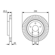 Bosch 2 x Vented Brake Discs fits Nissan Altima 2006-2013 3.5