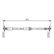Bosch Brake Hydraulic Hose Line Front Right fits Ford Ka 1996-2008 1.3
