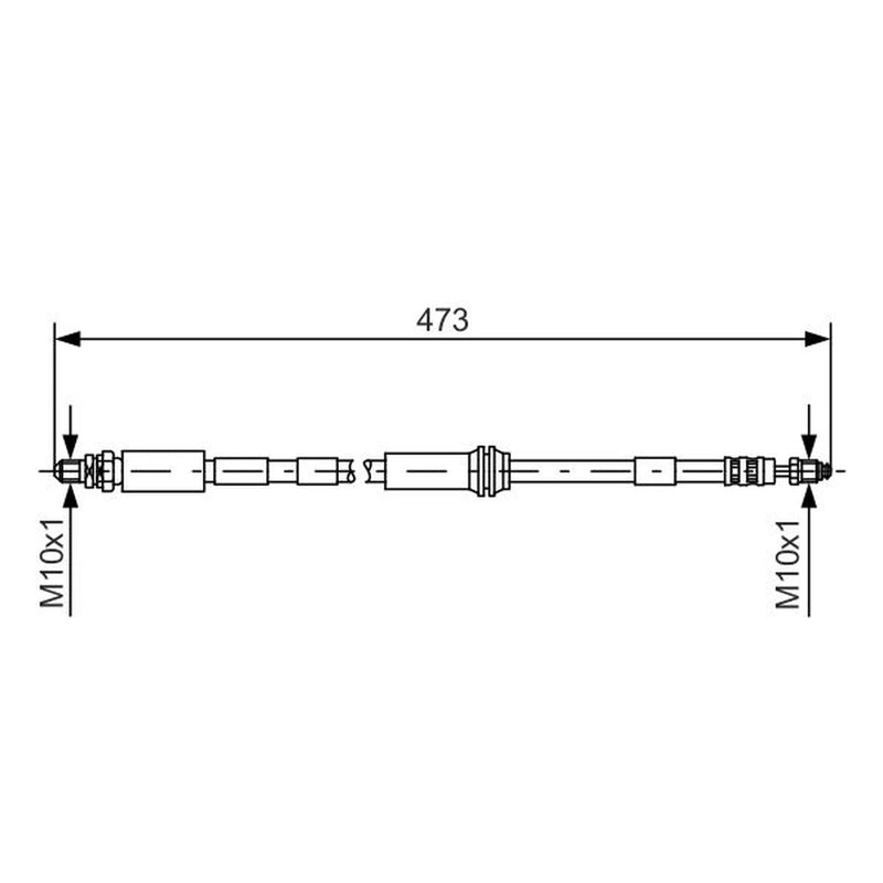 Bosch Brake Hydraulic Hose Line Front Right fits Ford Ka 1996-2008 1.3