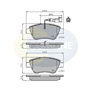 Comline Front Solid & Rear Solid Brake Discs & Pads fits Fiat Punto 2012 on 0.9
