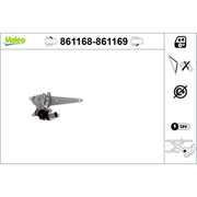 Valeo Electric Window Regulator Lifter Right Front 861169