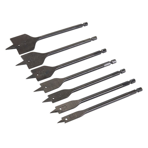 Silverline Plumbers Flat Bit Set 7pce 10 - 40mm Silverline - Dynamic Drive