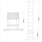 Sealey Telescopic Ladder 11-Tread Aluminium - BS EN 131 ATL11 Sealey - Dynamic Drive