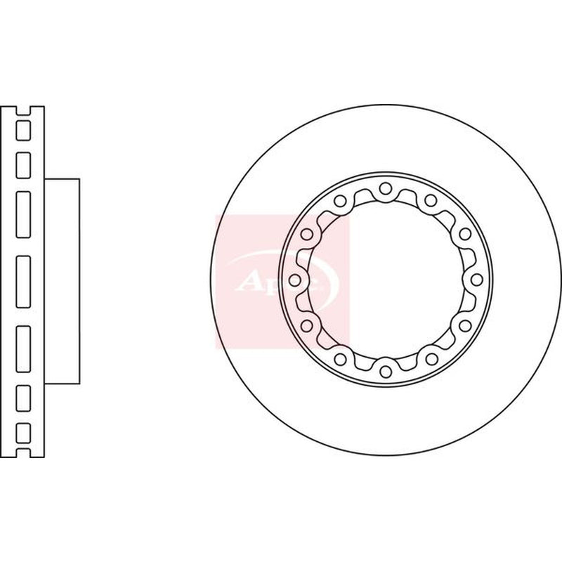 Apec 2 x Vented Brake Discs