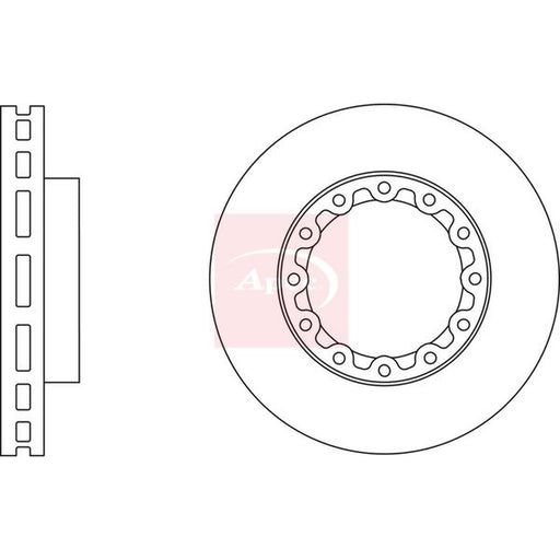 Apec 2 x Vented Brake Discs