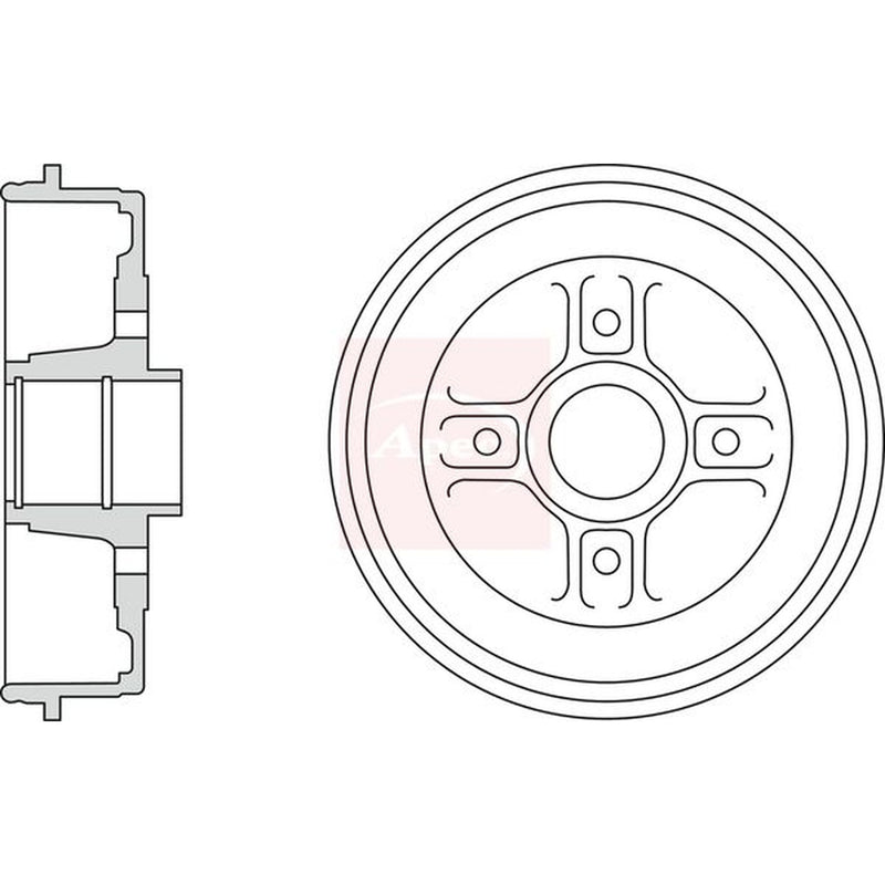 Apec Brake Drum Assembly Rear fits Nissan Micra C+C III 2005-2010 1.4 1.6