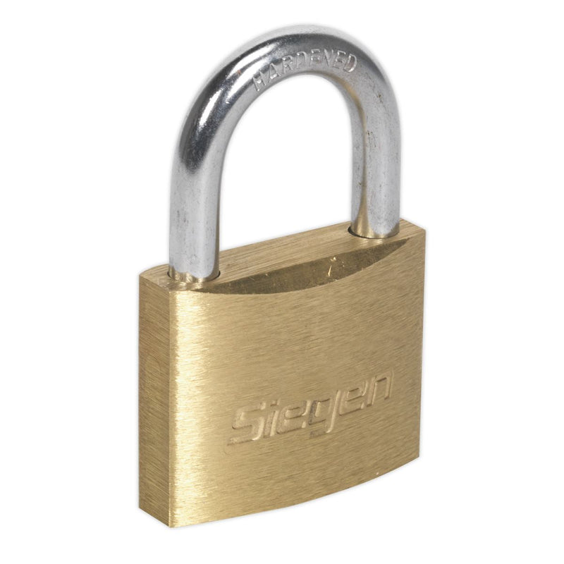 Sealey Brass Body Padlock with Brass Cylinder 40mm S0987 Siegen by Sealey - Dynamic Drive