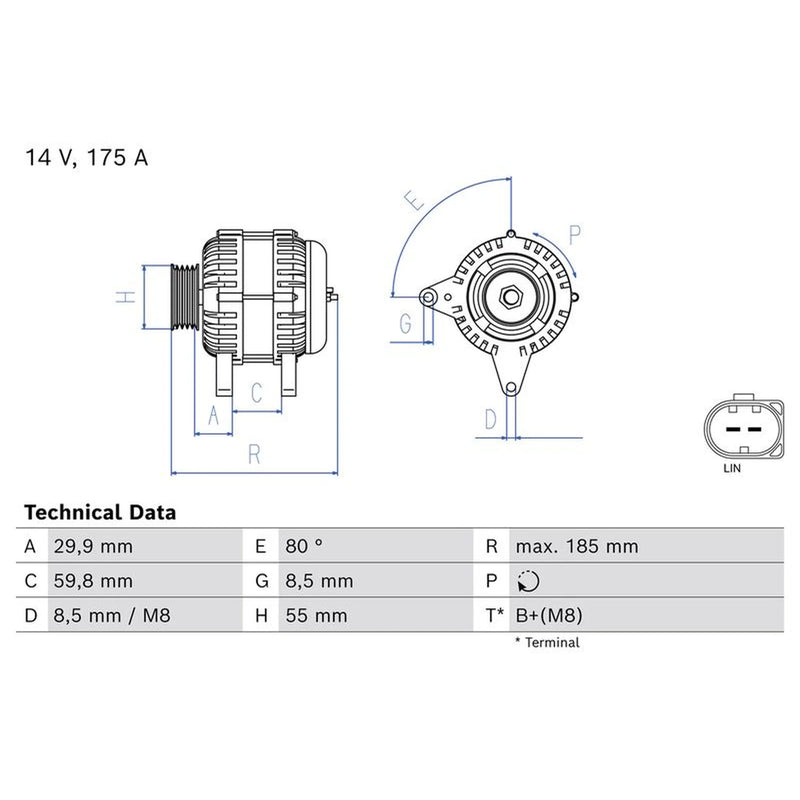 Bosch Car Alternator 12V 0 986 081 800
