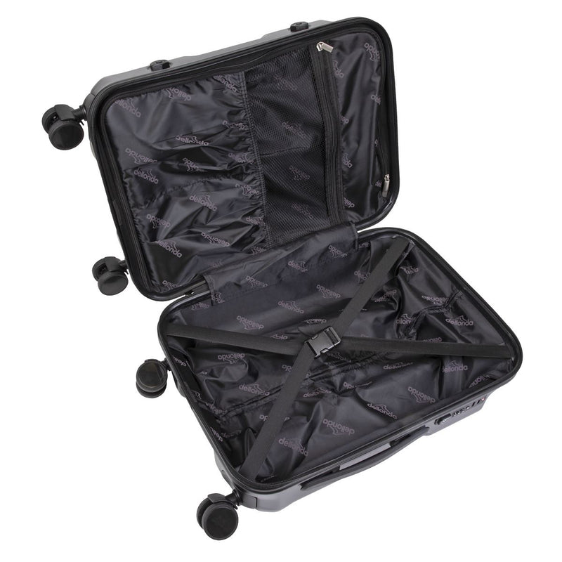 Dellonda 3-Piece Lightweight ABS Luggage Set  - 20", 24", 28" - Black Dellonda  - Dynamic Drive
