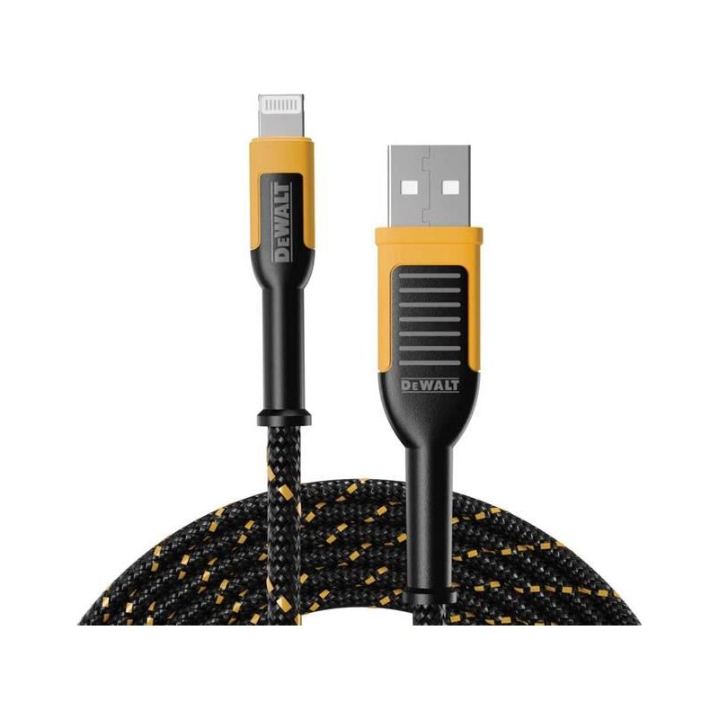 Dewalt Telecoms USB A to Lightning® Reinforced Charging Cable 1.8m (6ft) DEWALT Telecoms - Dynamic Drive