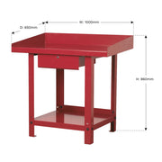 Sealey Workbench Steel 1m with 1 Drawer AP1010 Sealey - Dynamic Drive