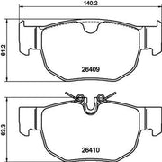 Mintex Rear Brake Pad Set fits Jaguar F-Pace 2015 on 3.0