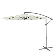 Dellonda Banana Parasol with Cover 3m - Cream DG265 Dellonda - Dynamic Drive