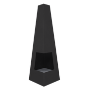Dellonda Chiminea Wood Burner Heater for Outdoors W45cm x H150cm - Black Steel Dellonda  - Dynamic Drive
