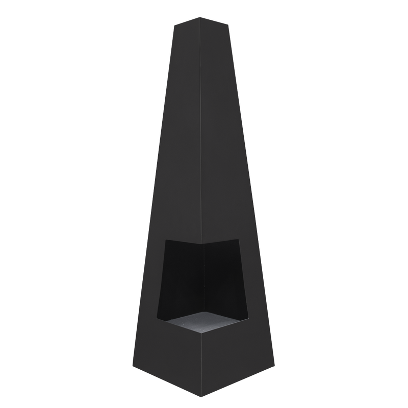 Dellonda Chiminea Wood Burner Heater for Outdoors W45cm x H150cm - Black Steel Dellonda  - Dynamic Drive