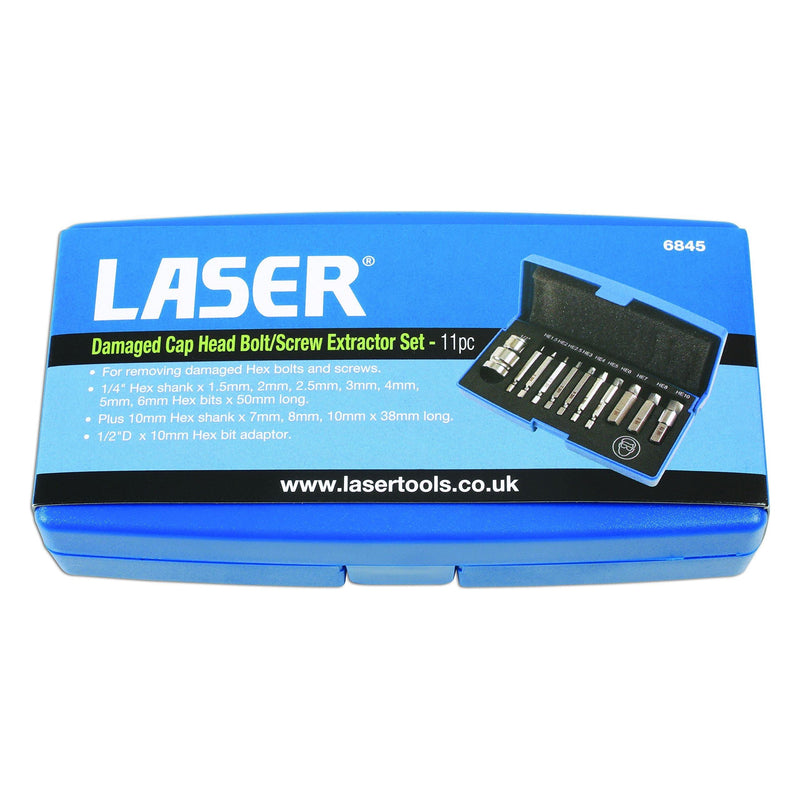 Laser Damaged Cap Head Bolt & Screw Extractor Set - 11 Piece Laser Tools  - Dynamic Drive