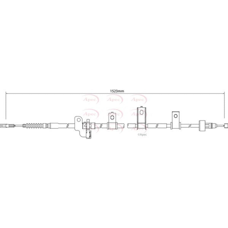 Apec Handbrake Cable Right Rear fits Kia Picanto I 2004-2011 1.0 1.1